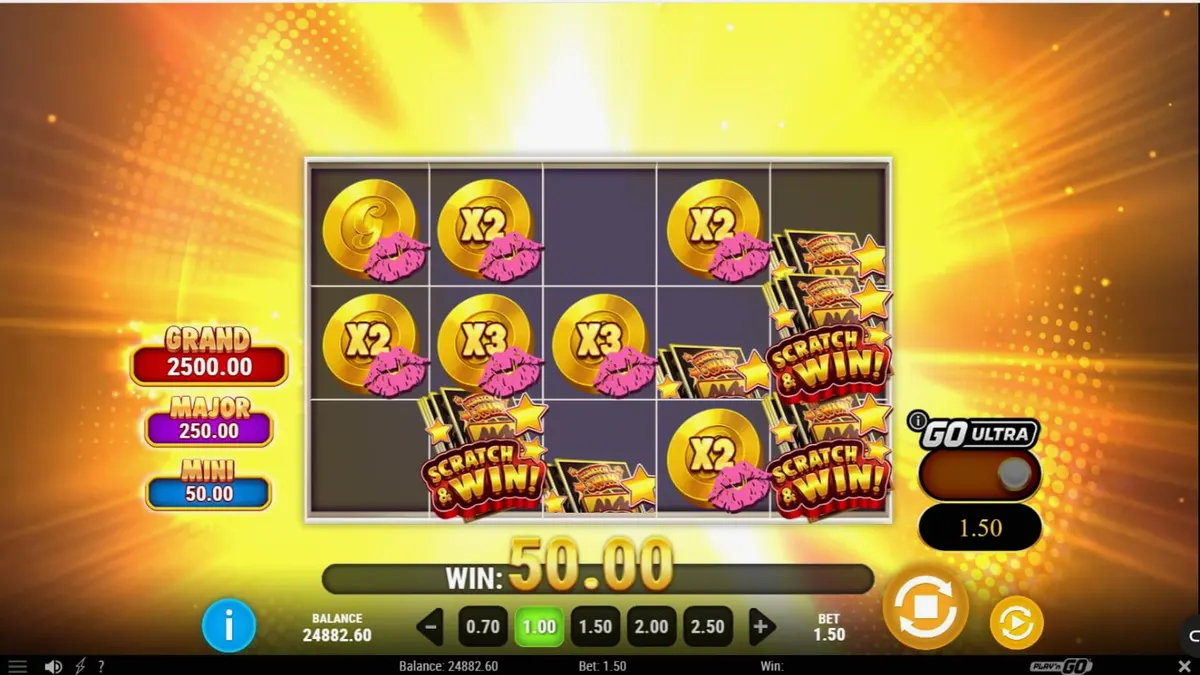 Tampilan visual slot Granny’s Wild dengan tema neon Vegas dan karakter nenek yang ceria.